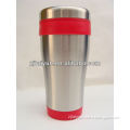 16oz plastic and stainless steel travel mug